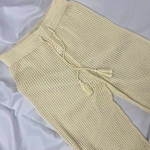 Beige Crotchet Beach Coverup Pants